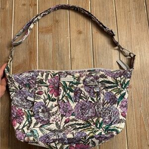 Vera Bradley Purple and Green Floral Shoulder Bag